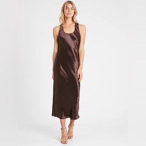 Banana Republic Bias Cut Satin Racerback Midi Dress